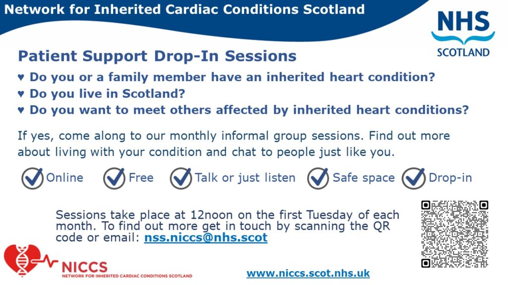 Patient support drop in session flyer